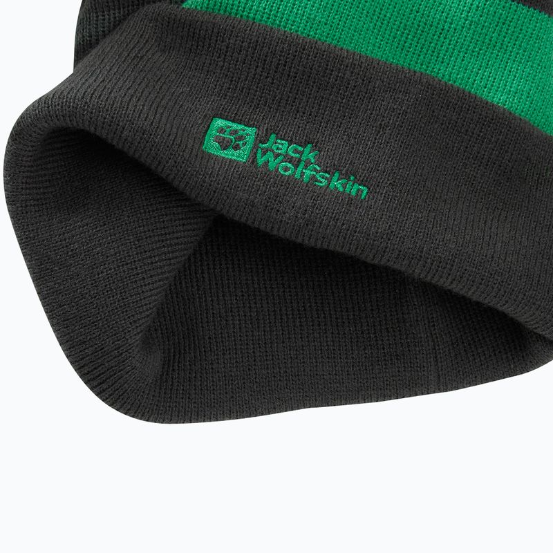 Дитяча зимова шапка Jack Wolfskin Stripy Knit slate green/mystic 5