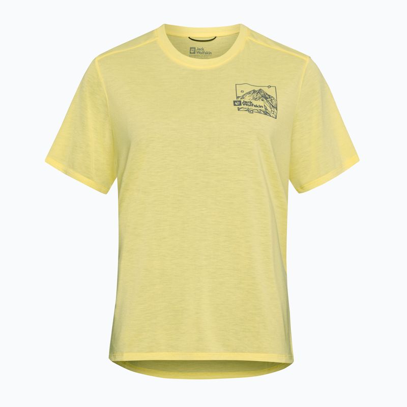 Футболка жіноча Jack Wolfskin Vonnan Graphic ridge leaf lemon ice 5
