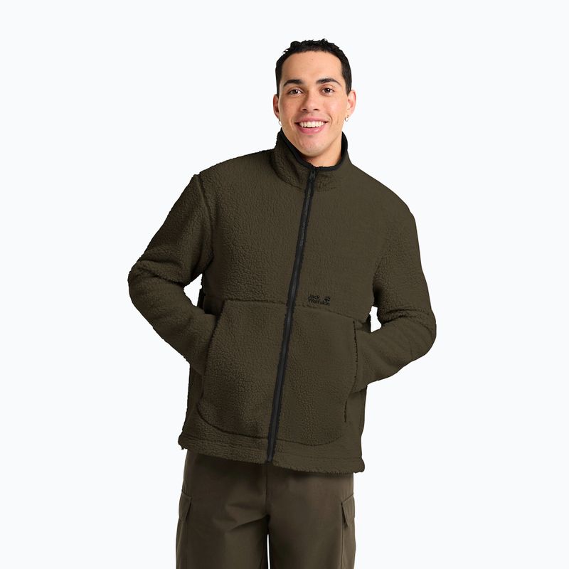 Кофта флісова чоловіча Jack Wolfskin Stone Lite obsidian moss