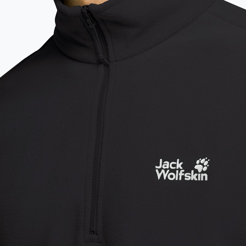 Кофта флісова чоловіча Jack Wolfskin Taunus 100 Half Zip black 4