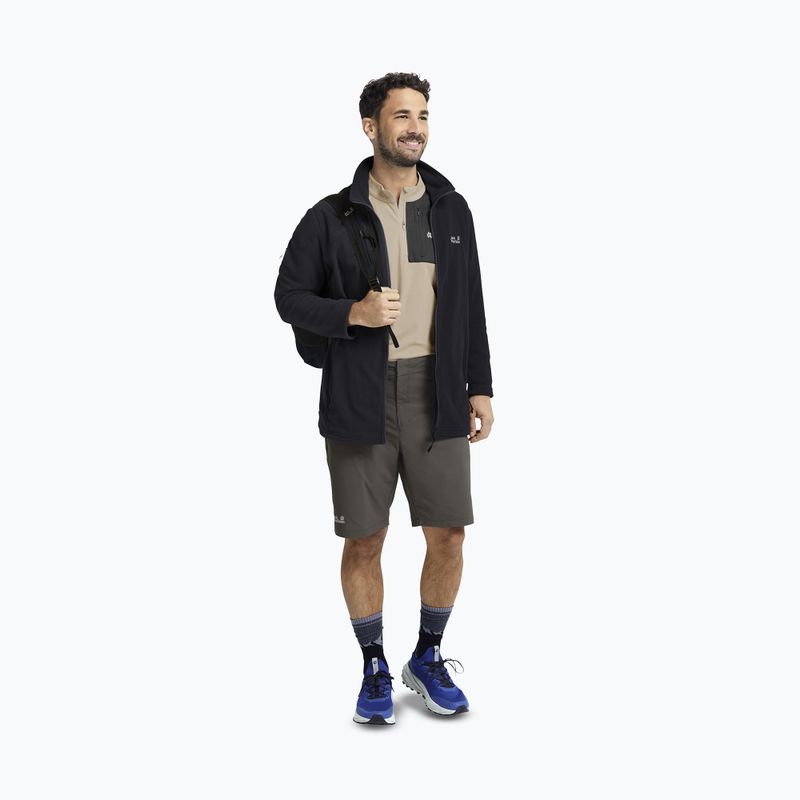 Кофта флісова чоловіча Jack Wolfskin Taunus 100 Full Zip black 2