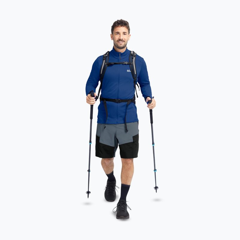 Кофта трекінгова чоловіча  Jack Wolfskin Litestride Full Zip blue orchid 2