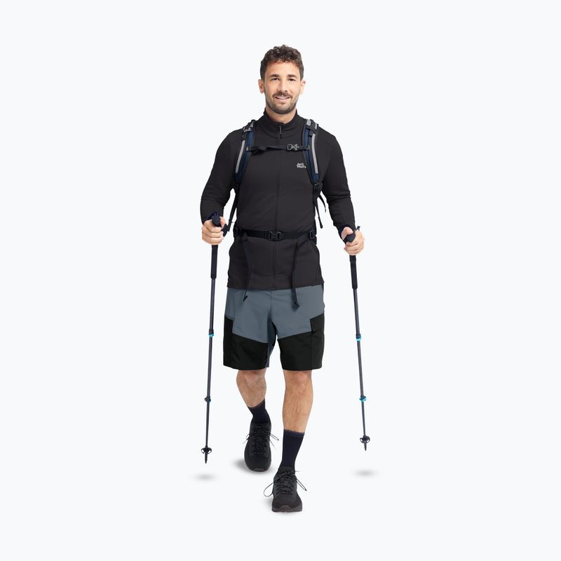 Кофта трекінгова чоловіча  Jack Wolfskin Litestride Full Zip black 2