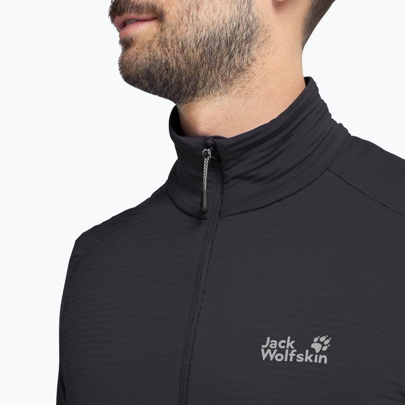 Кофта трекінгова чоловіча  Jack Wolfskin Litestride Full Zip black 4