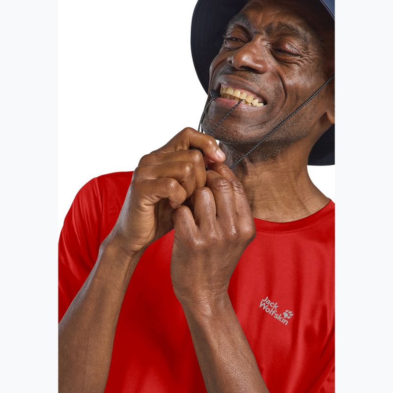 Футболка  трекінгова чоловіча Jack Wolfskin Tech T siren red 4