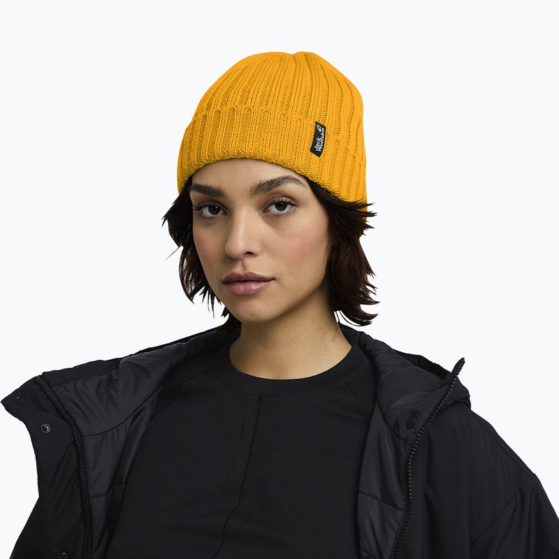 Шапка зимова Jack Wolfskin Rib Knit burly yellow jw 6