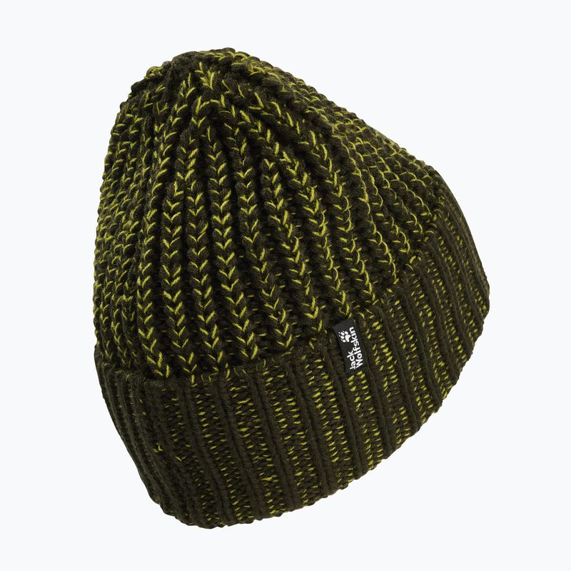 Шапка зимова Jack Wolfskin Badge Beanie obsidian moss 2