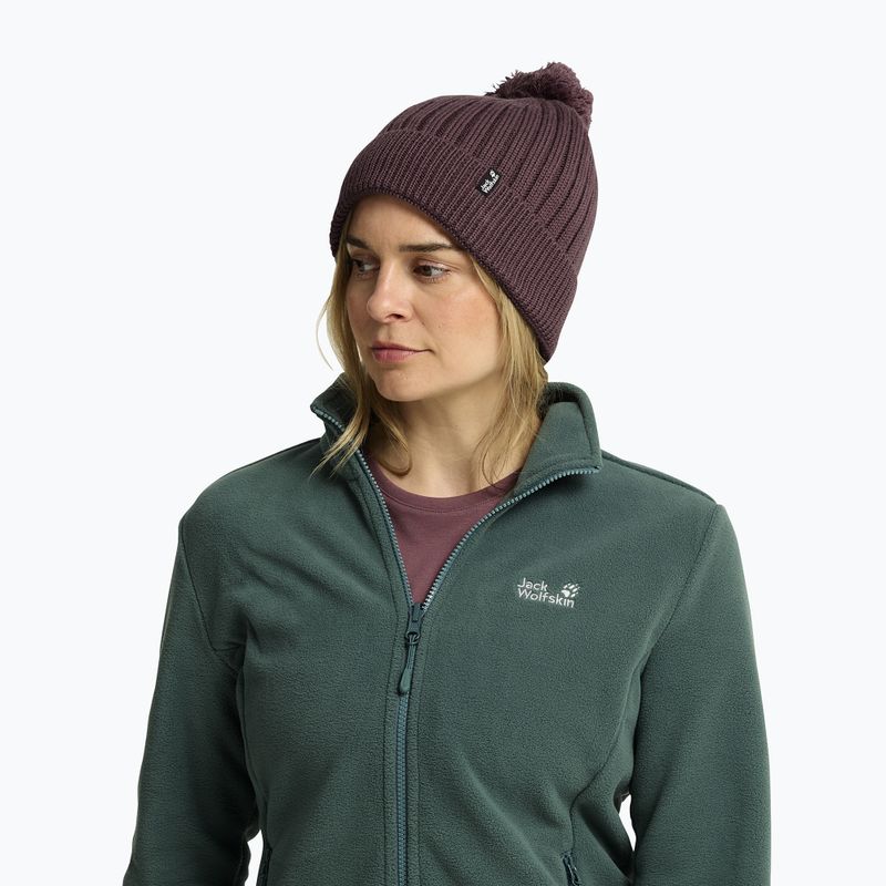 Шапка зимова Jack Wolfskin Pom Pom Beanie sheer plum 5