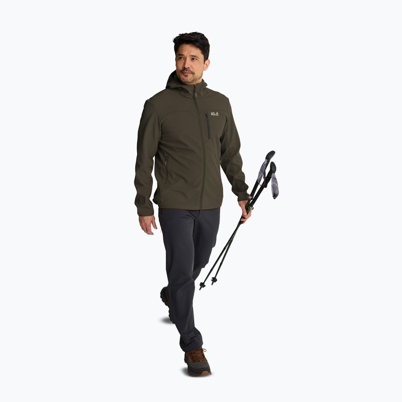 Куртка вітрозахисна чоловіча Jack Wolfskin Wild Winds Hooded obsidian moss 2