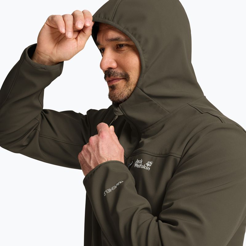 Куртка вітрозахисна чоловіча Jack Wolfskin Wild Winds Hooded obsidian moss 4