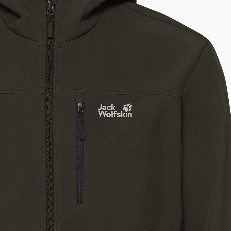 Куртка вітрозахисна чоловіча Jack Wolfskin Wild Winds Hooded obsidian moss 6