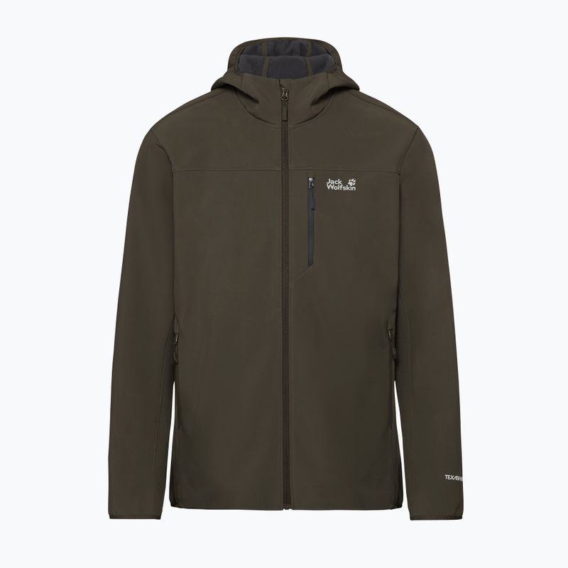 Куртка вітрозахисна чоловіча Jack Wolfskin Wild Winds Hooded obsidian moss 8