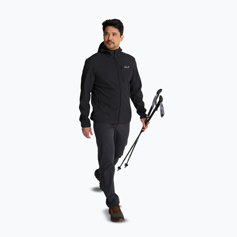 Куртка вітрозахисна чоловіча Jack Wolfskin Wild Winds Hooded black 3