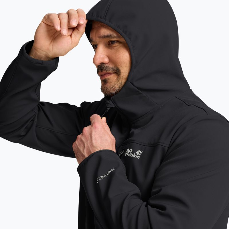 Куртка вітрозахисна чоловіча Jack Wolfskin Wild Winds Hooded black 4
