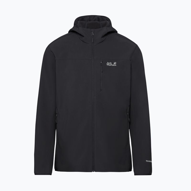 Куртка вітрозахисна чоловіча Jack Wolfskin Wild Winds Hooded black 8