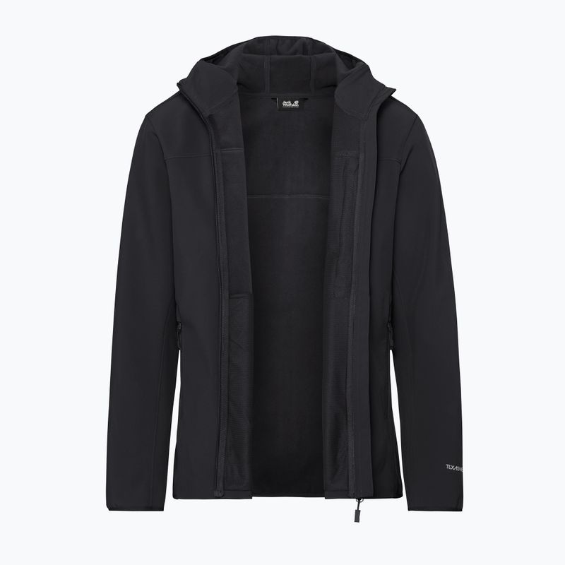 Куртка вітрозахисна чоловіча Jack Wolfskin Wild Winds Hooded black 10