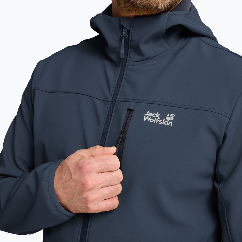 Куртка вітрозахисна чоловіча Jack Wolfskin Wild Winds Hooded midnight sky 5