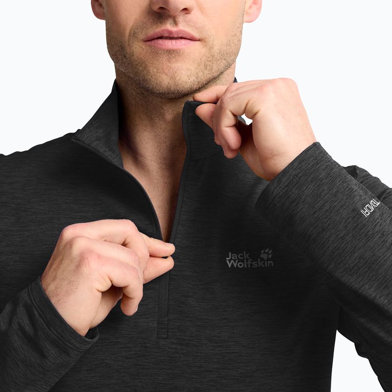 Кофта флісова чоловіча Jack Wolfskin Trail Half Zip black 3