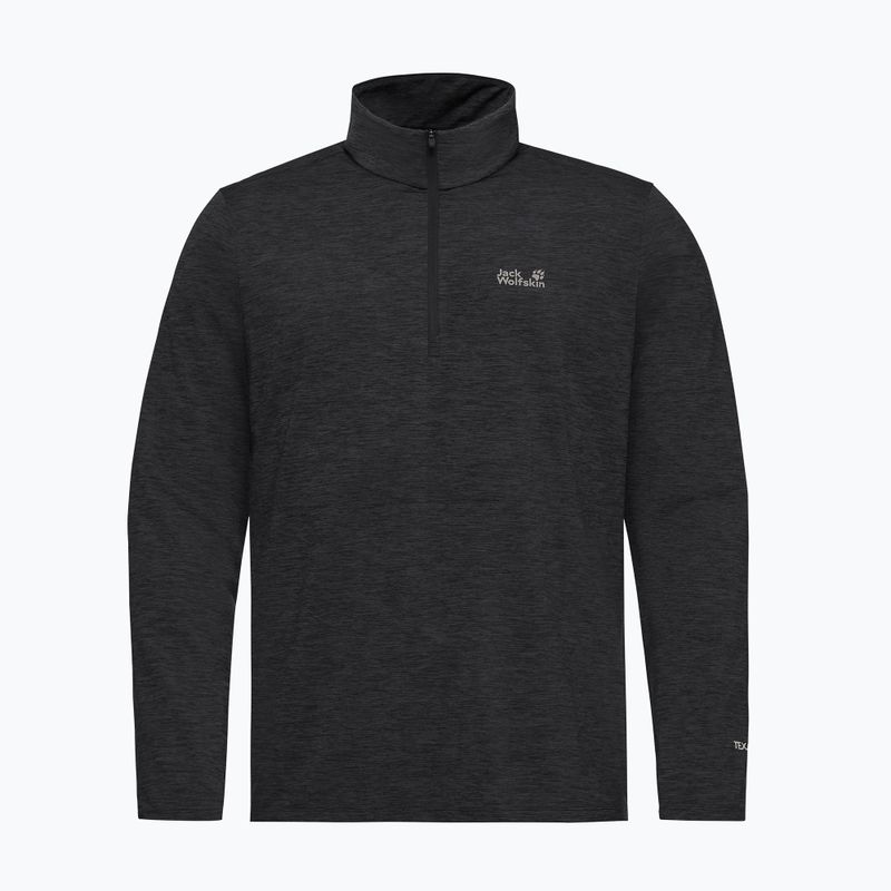 Кофта флісова чоловіча Jack Wolfskin Trail Half Zip black 4