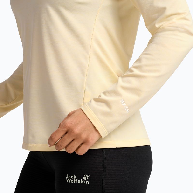Лонгслів трекінговий жіночий Jack Wolfskin Trail vanilla cream 3