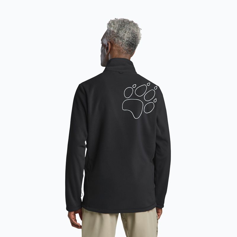 Кофта флісова чоловіча Jack Wolfskin Wild Rebel 200 Full Zip paw black 3