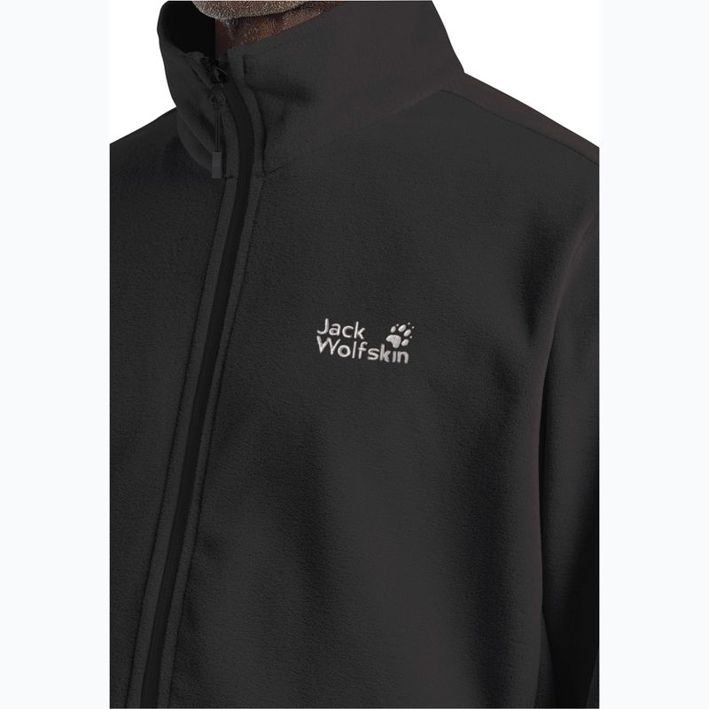 Кофта флісова чоловіча Jack Wolfskin Wild Rebel 200 Full Zip paw black 4