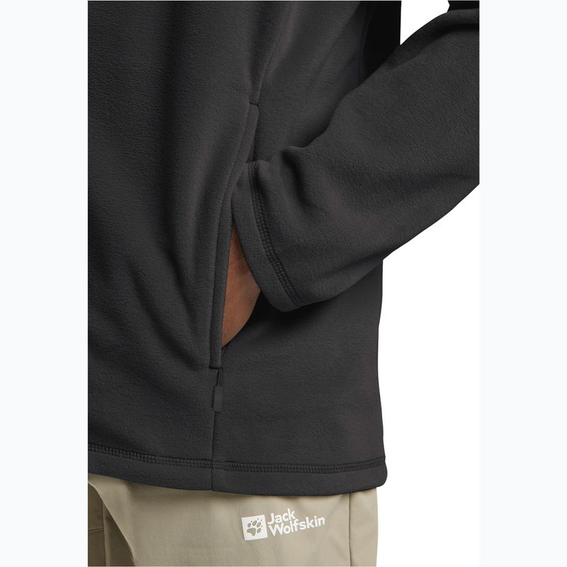 Кофта флісова чоловіча Jack Wolfskin Wild Rebel 200 Full Zip paw black 5