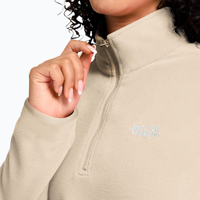 Кофта флісова жіноча Jack Wolfskin Taunus 100 Half Zip oyster 4