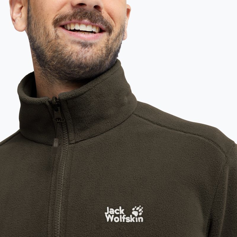 Кофта флісова чоловіча Jack Wolfskin Taunus 200 Full Zip obsidian moss 4