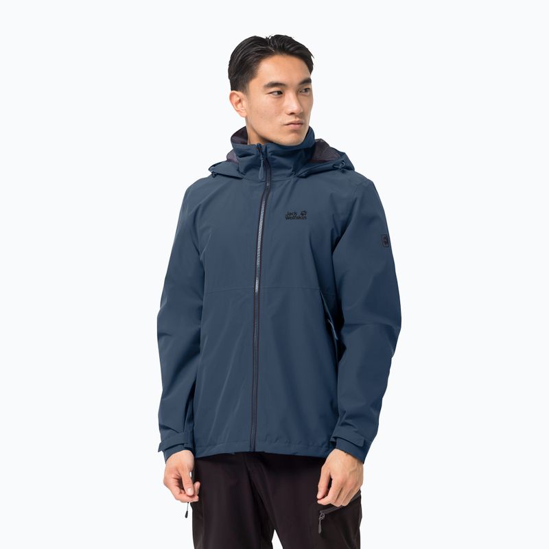 Куртка хардшел чоловіча Jack Wolfskin Evandale синя 1111131_1383