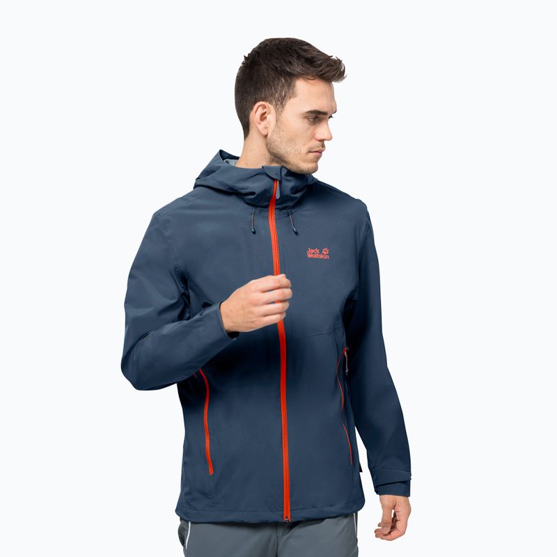 Куртка дощовик чоловіча Jack Wolfskin Highest Peak 2.5L синя 1114961_1383