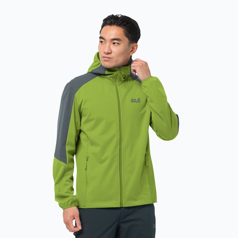 Куртка софтшел чоловіча Jack Wolfskin Go Hike зелена 1306921_4073