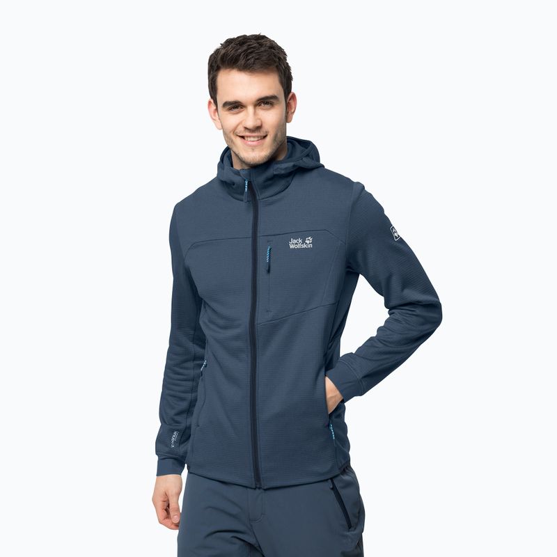 Флісова кофта чоловіча Jack Wolfskin Hydro Grid синя 1710001_1383