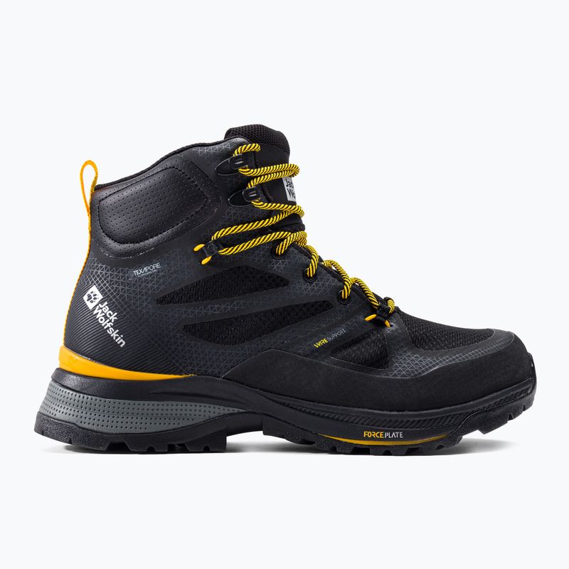 Черевики для трекінгу чоловічі Jack Wolfskin Force Striker Texapore Mid black/burly yellow xt 4038823 2