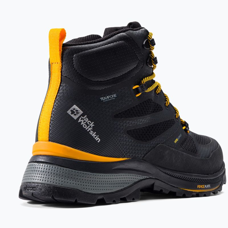 Черевики для трекінгу чоловічі Jack Wolfskin Force Striker Texapore Mid black/burly yellow xt 4038823 8