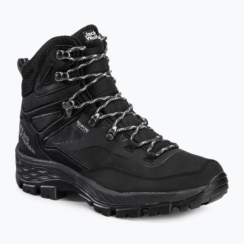 Черевики для трекінгу чоловічі Jack Wolfskin Rebellion Guide Texapore Mid чорні 4053791