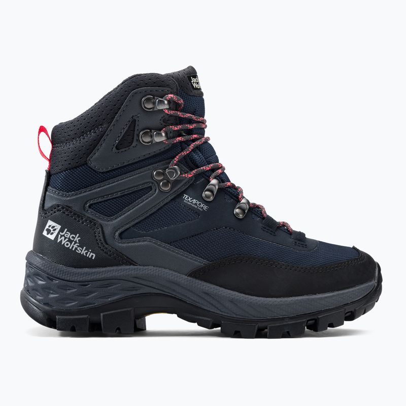 Черевики для трекінгу жіночі Jack Wolfskin Rebellion Guide Texapore Mid чорно-блакитні 4053801 2