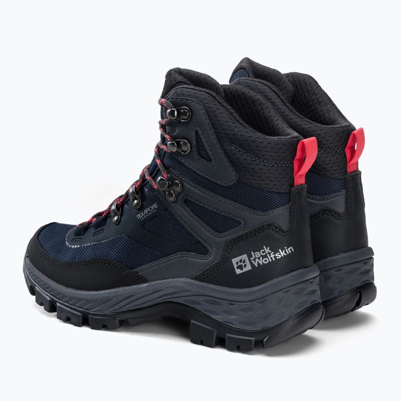 Черевики для трекінгу жіночі Jack Wolfskin Rebellion Guide Texapore Mid чорно-блакитні 4053801 3