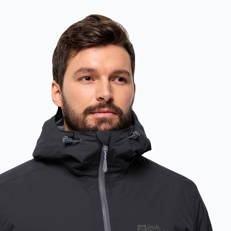 Чоловіча дощовик Jack Wolfskin Wisper Ins чорний 3