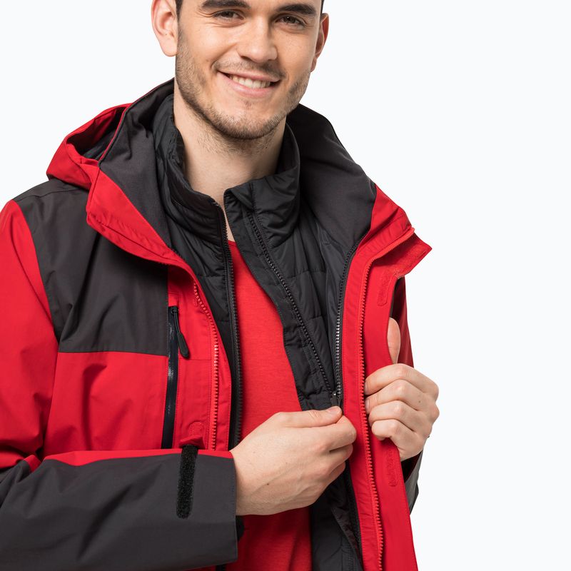 Куртка дощовик чоловіча Jack Wolfskin Jasper червона 1115261_2206_002 8