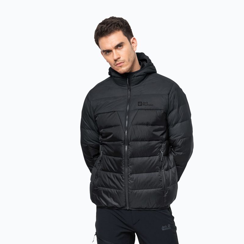 Пуховик чоловічий Jack Wolfskin Dna Tundra Down Hoody чорний 1206612_6350_006