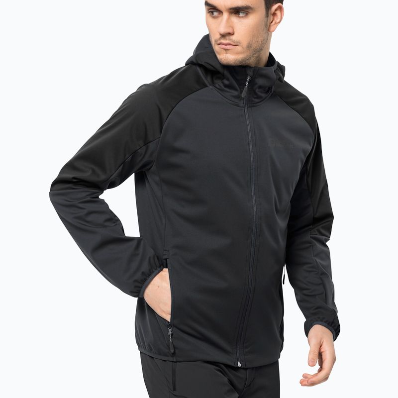Куртка софтшел чоловіча Jack Wolfskin Feldberg Hoody сіра 1306922 4