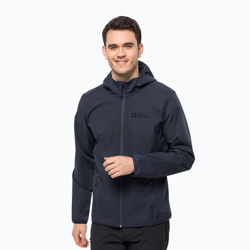 Куртка софтшел чоловіча Jack Wolfskin Bornberg Hoody синя 1307471_1010