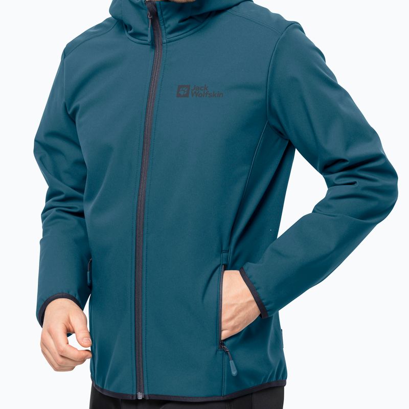 Куртка софтшел чоловіча Jack Wolfskin Bornberg Hoody блакитна 1307471_4133 3