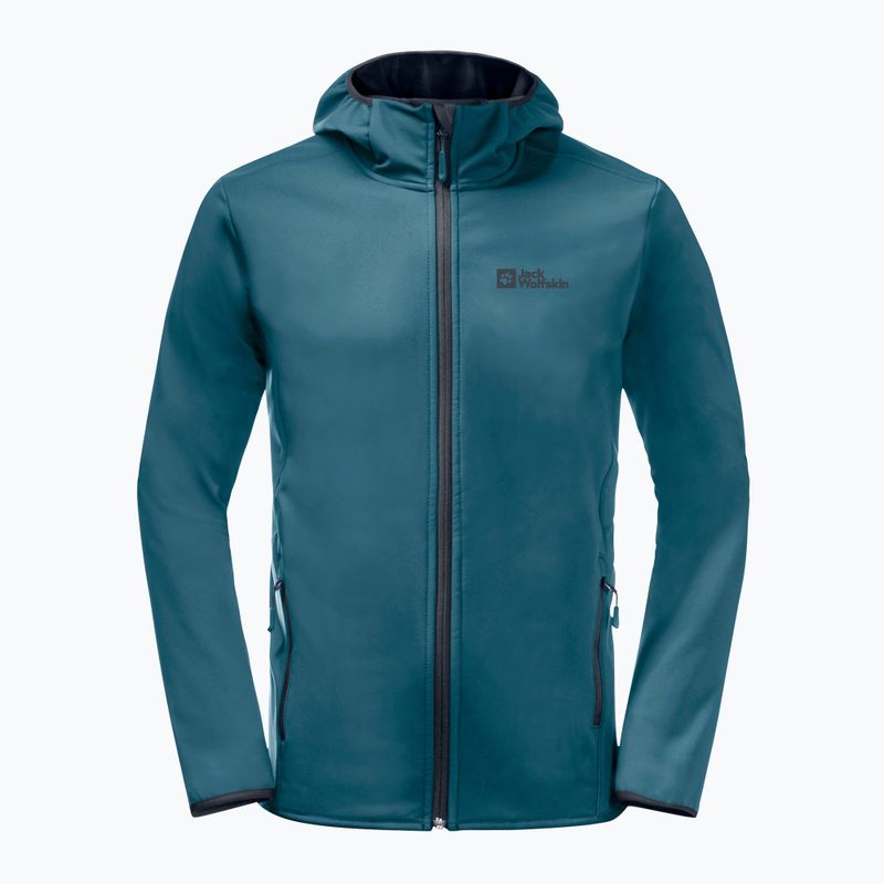 Куртка софтшел чоловіча Jack Wolfskin Bornberg Hoody блакитна 1307471_4133 5
