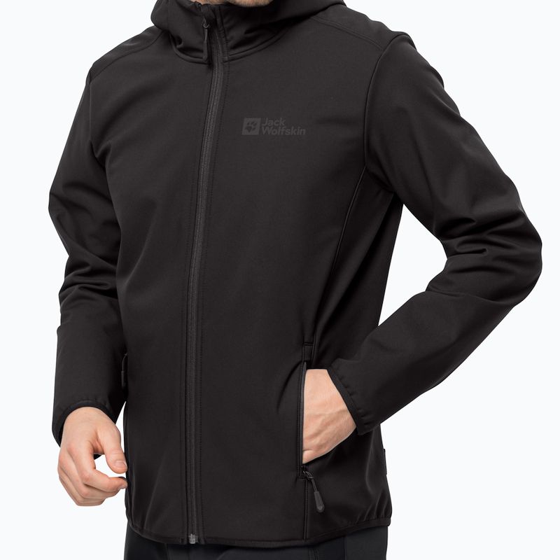 Куртка софтшел чоловіча Jack Wolfskin Bornberg Hoody чорна 1307471_6000 4