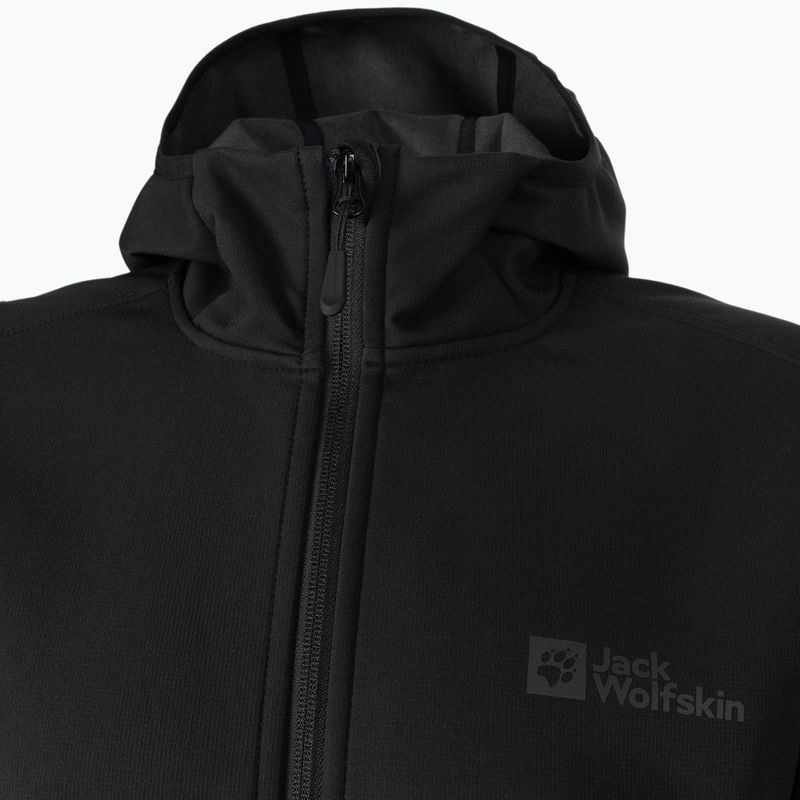 Куртка софтшел чоловіча Jack Wolfskin Bornberg Hoody чорна 1307471_6000 9