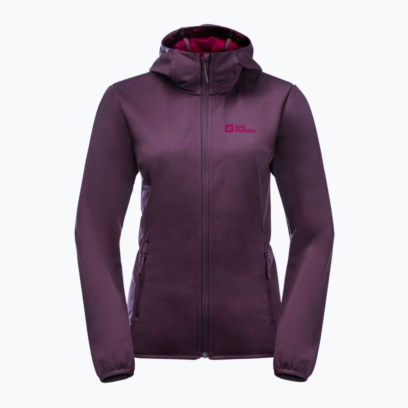 Куртка софтшел жіноча Jack Wolfskin Windhain Hoody фіолетова 1307481 10