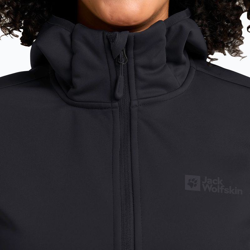 Куртка софтшелл жіноча Jack Wolfskin Windhain Hoody black 4