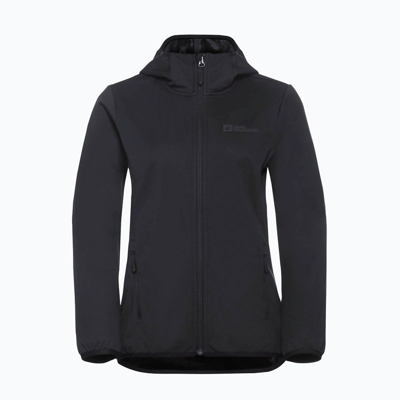 Куртка софтшелл жіноча Jack Wolfskin Windhain Hoody black 8